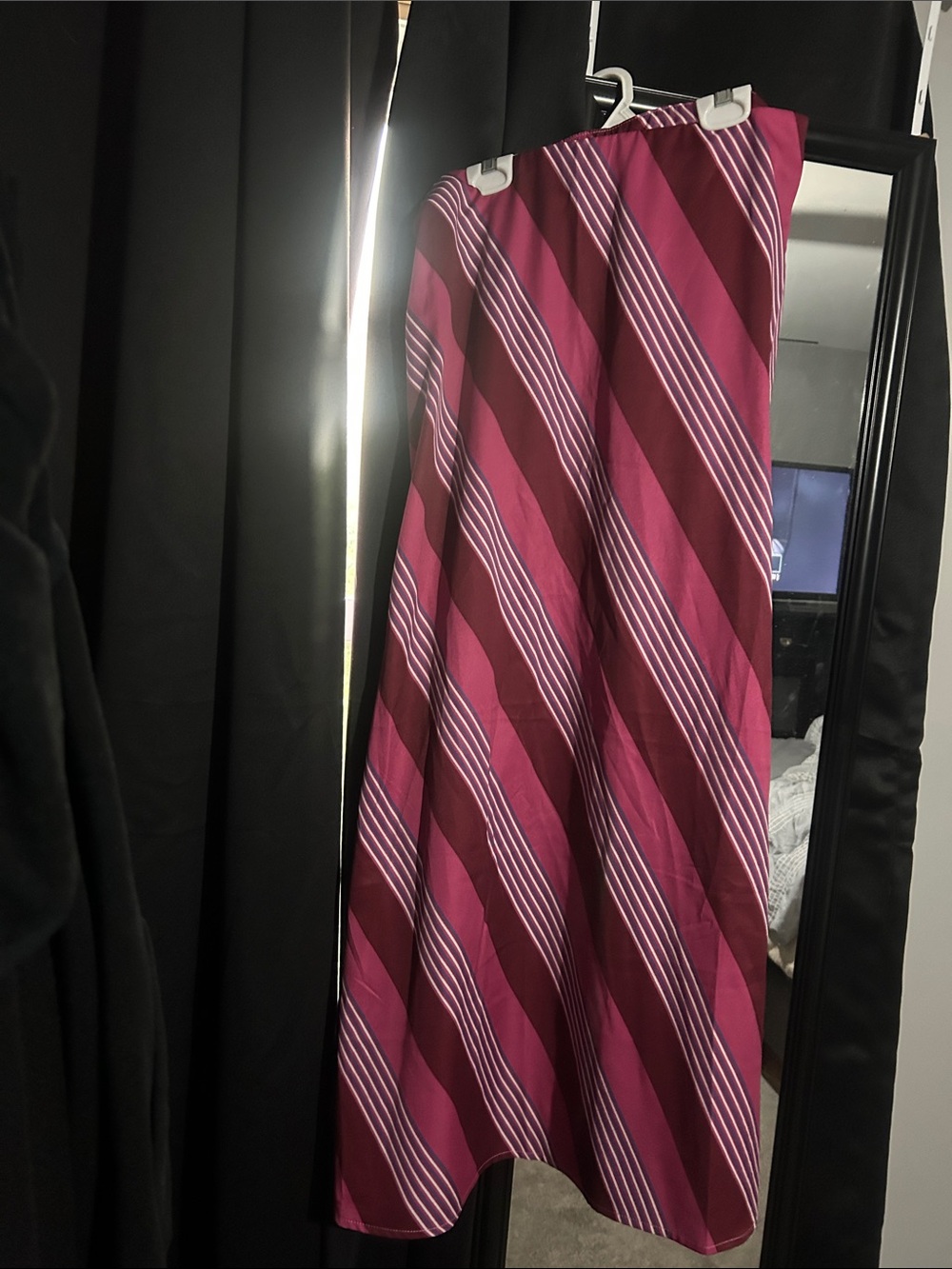 Women’s Pink Striped A-Line Skirt